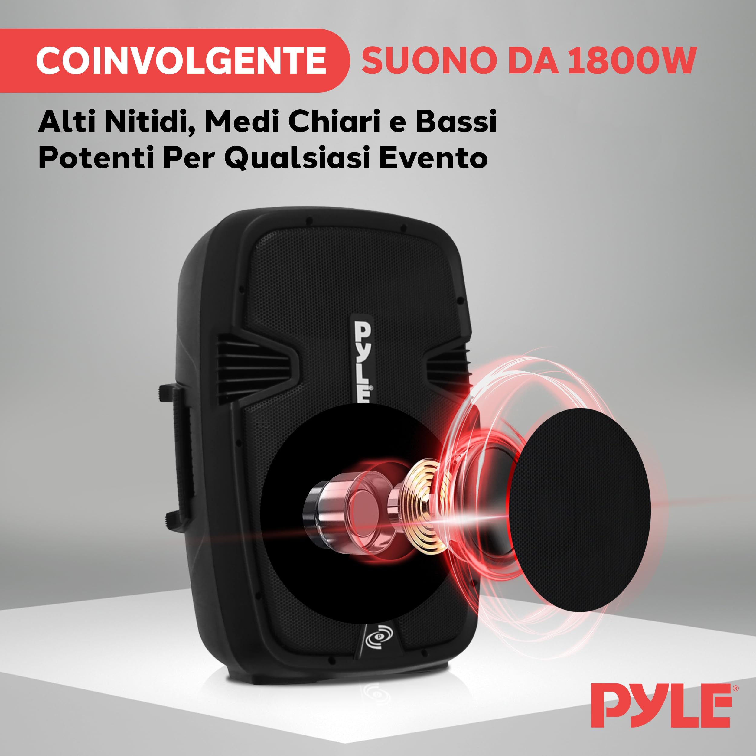 Pyle EUPPHP1249KT - Coppia di altoparlanti PA con Bluetooth, piedistallo, microfono e telecomando, subwoofer da 30,5 cm con USB, lettore di schede SD, amplificatore audio portatile per DJ concerti,
