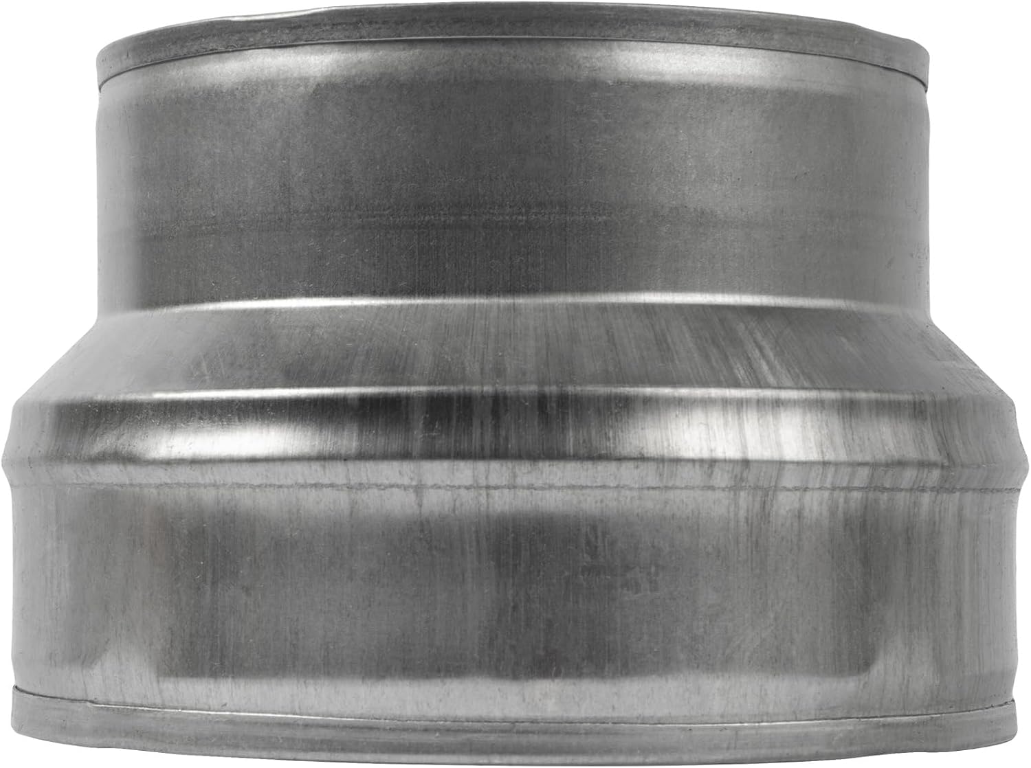 6" to 5" Inch Male-Fit Galvanized Steel Round Duct Reducer - Pipe Fitting Increaser Reducer - Drain, Waste and Vent Conduit Transition Adapter - Metal Tube Reducing Coupling