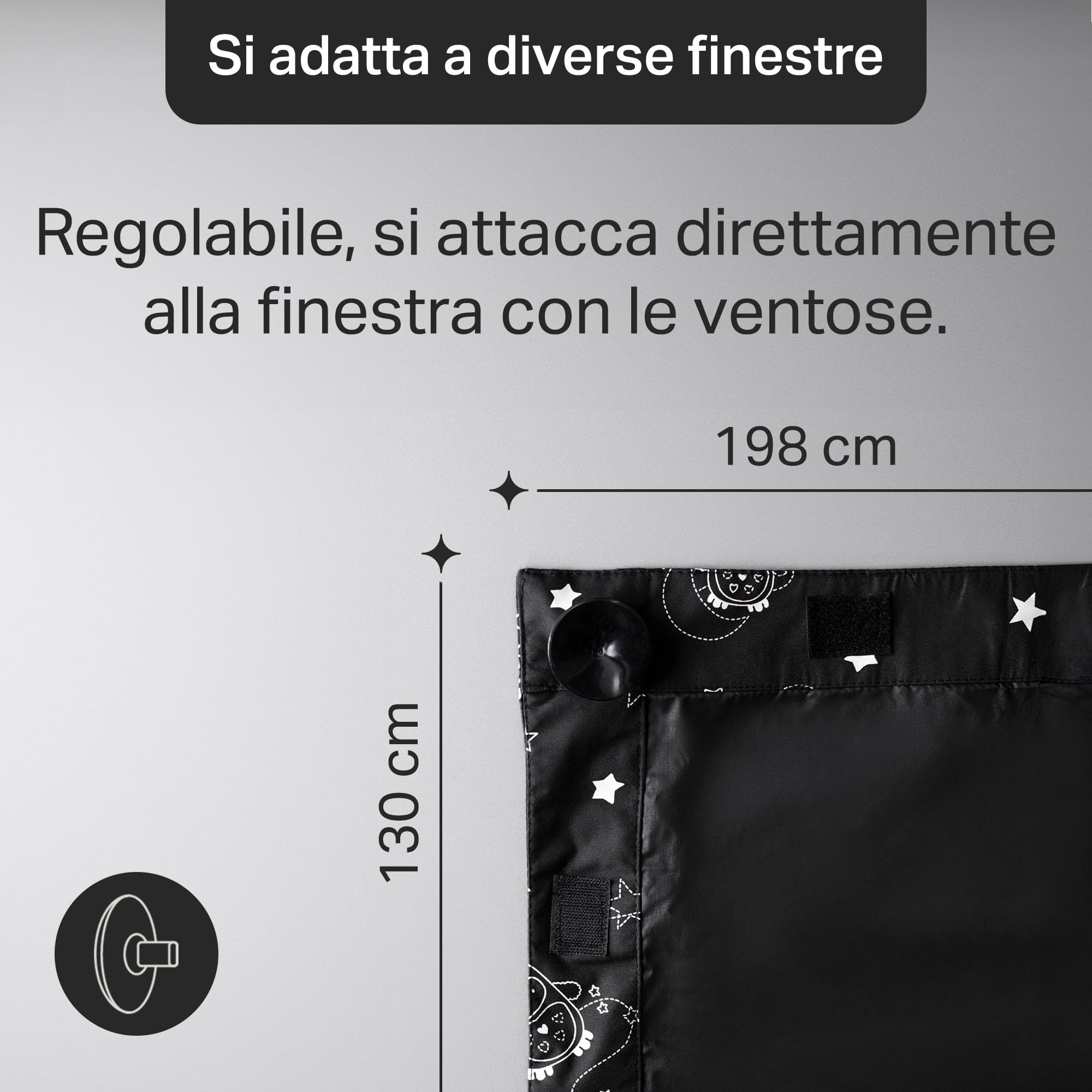 Tommee Tippee tenda oscurante portatile Sleeptight con ventose, regolabile e leggera, Large, 130 x 198 cm