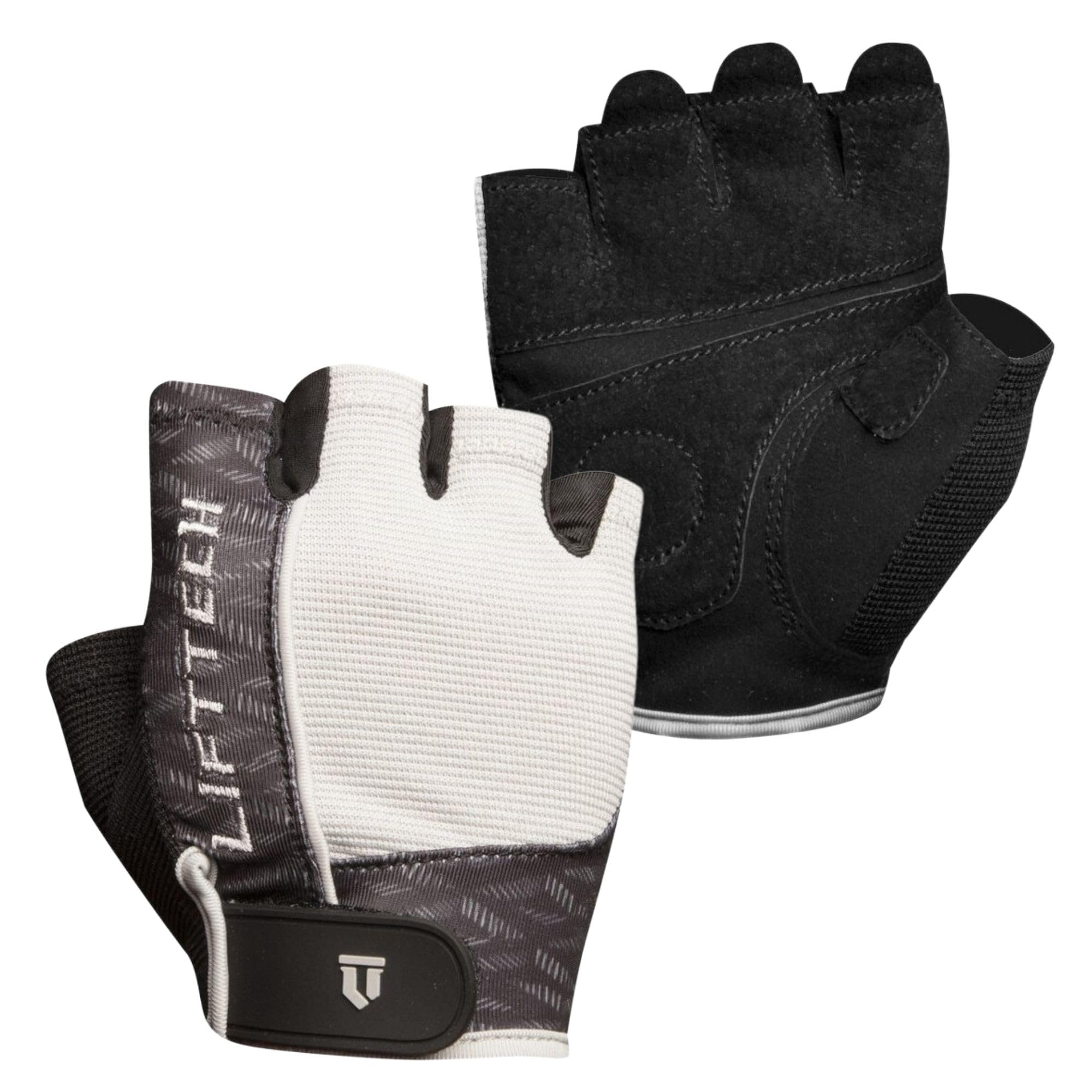 Lift Tech Fitness Reflex Workout Gloves for Women - Gym Gloves for Women Into Weights, HIIT, Strength Training - Weightlifting Gloves for Women with Full Palm Protection - White & Gray, S
