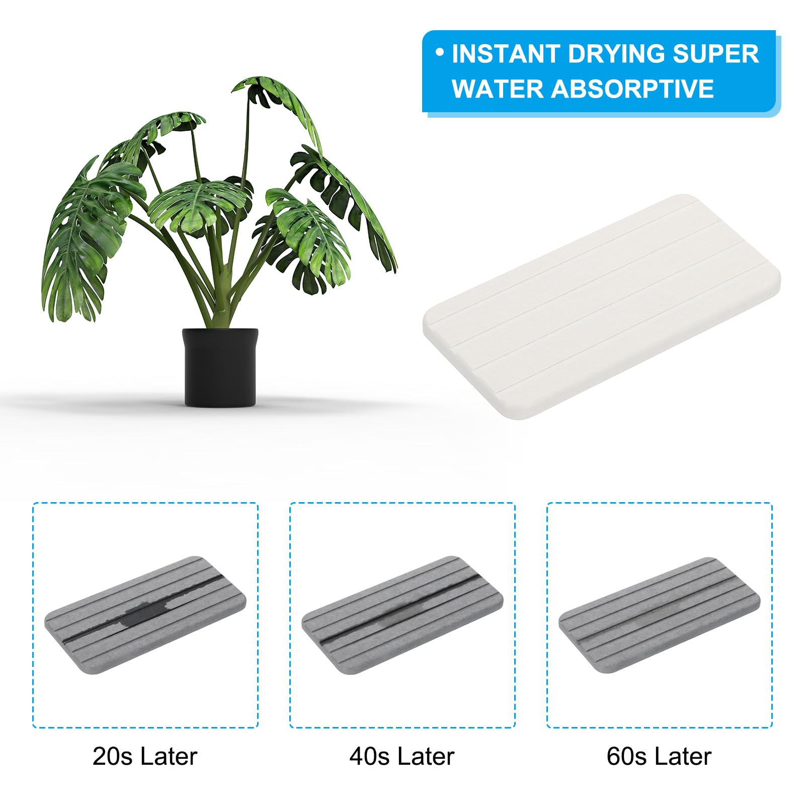 PATIKIL Square Water Absorbent Diatomite Coasters 6.3x3.1inch - Image 4