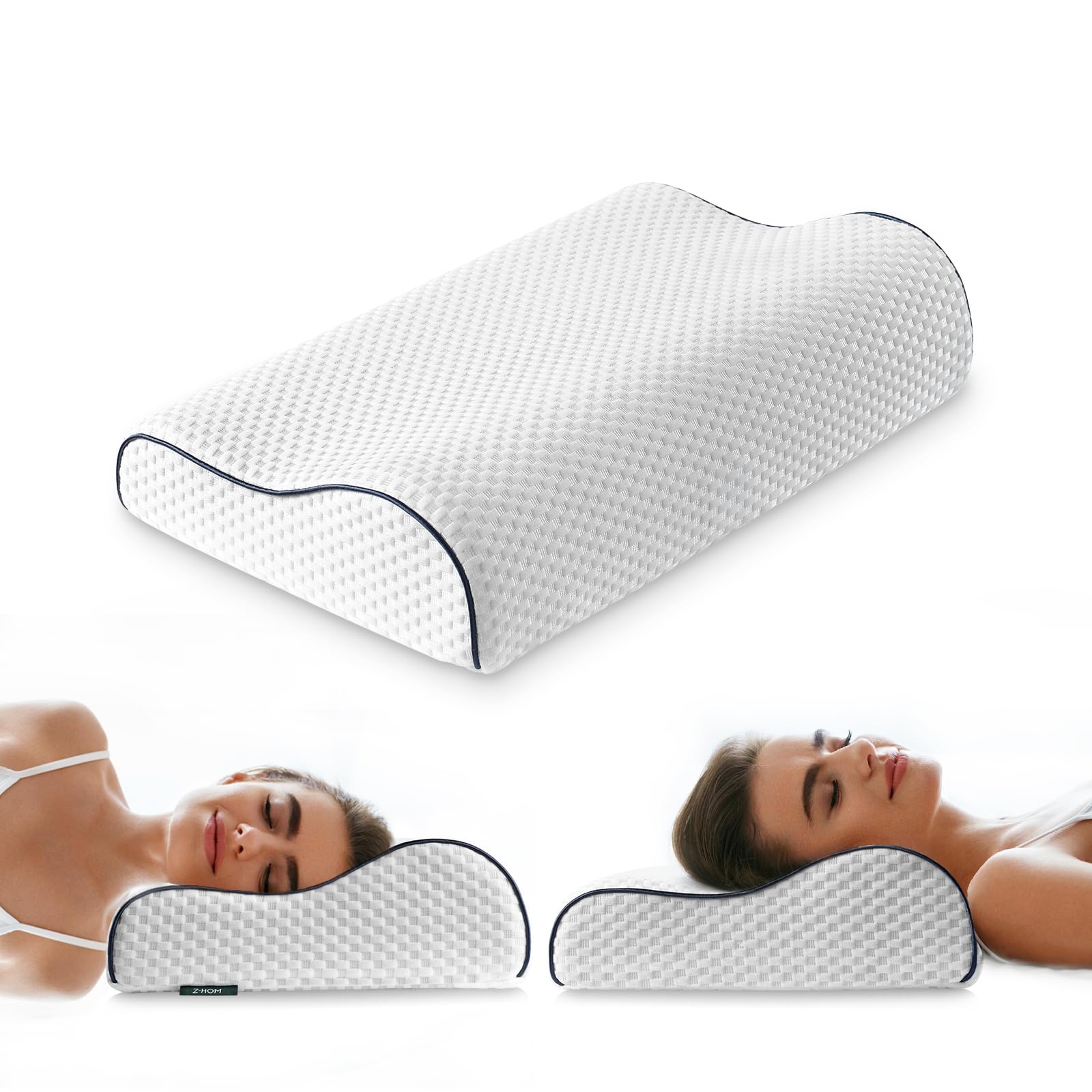 Z-hom Memory Foam Pillow, 30x 49 x 7/10 cm Height Adjustable, Orthopaedic Neck Support Pil...