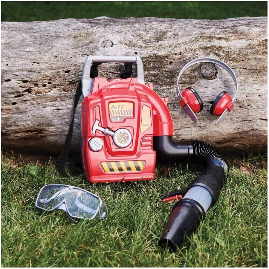 Kidoozie Just Imagine Backpack Leaf Blower for Outdoor Pretend Play. Includes Goggles & Earmuff Accessories. for Children Ages 3+