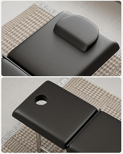 Miniatura 3 de SyyBhb Silla de mesa multiusos para tatuajes con bolsillo de almacenamiento para pedicura y tecnología de uñas, patas divididas, longitud y ángulo