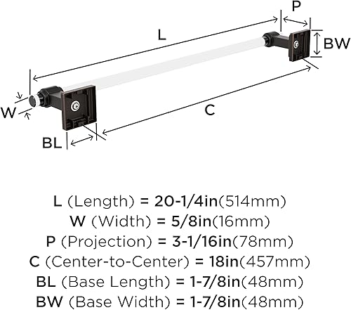 Vista 213 de Amerock BH36062CG10 - Toallero de mano Glacio de 5-7/16 pulgadas de longitud para pared de baño y cocina pequeña, accesorios de baño Transparente