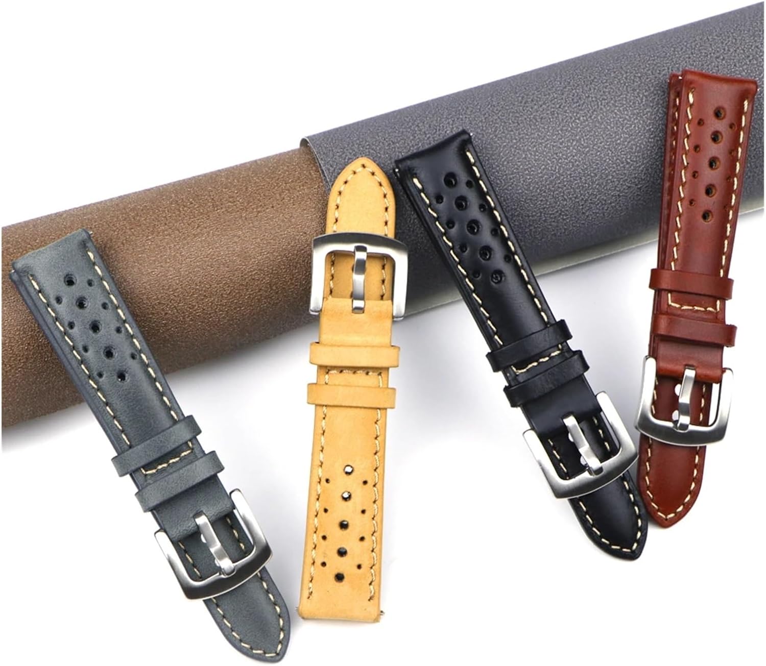 yingyingjia Handmade Cowhide Breathable Watch Band 18mm 19mm 20mm 22mm Men Women Oil Wax Genuine Leather Strap Watchband Accessories