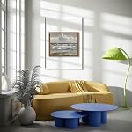 Ocean Canvas Wall Art Prints Decorations Framed Vintage Maritime Scenery Artworks Canvas Prints Bathroom Pictures Farmhouse Office Home Wall Decor