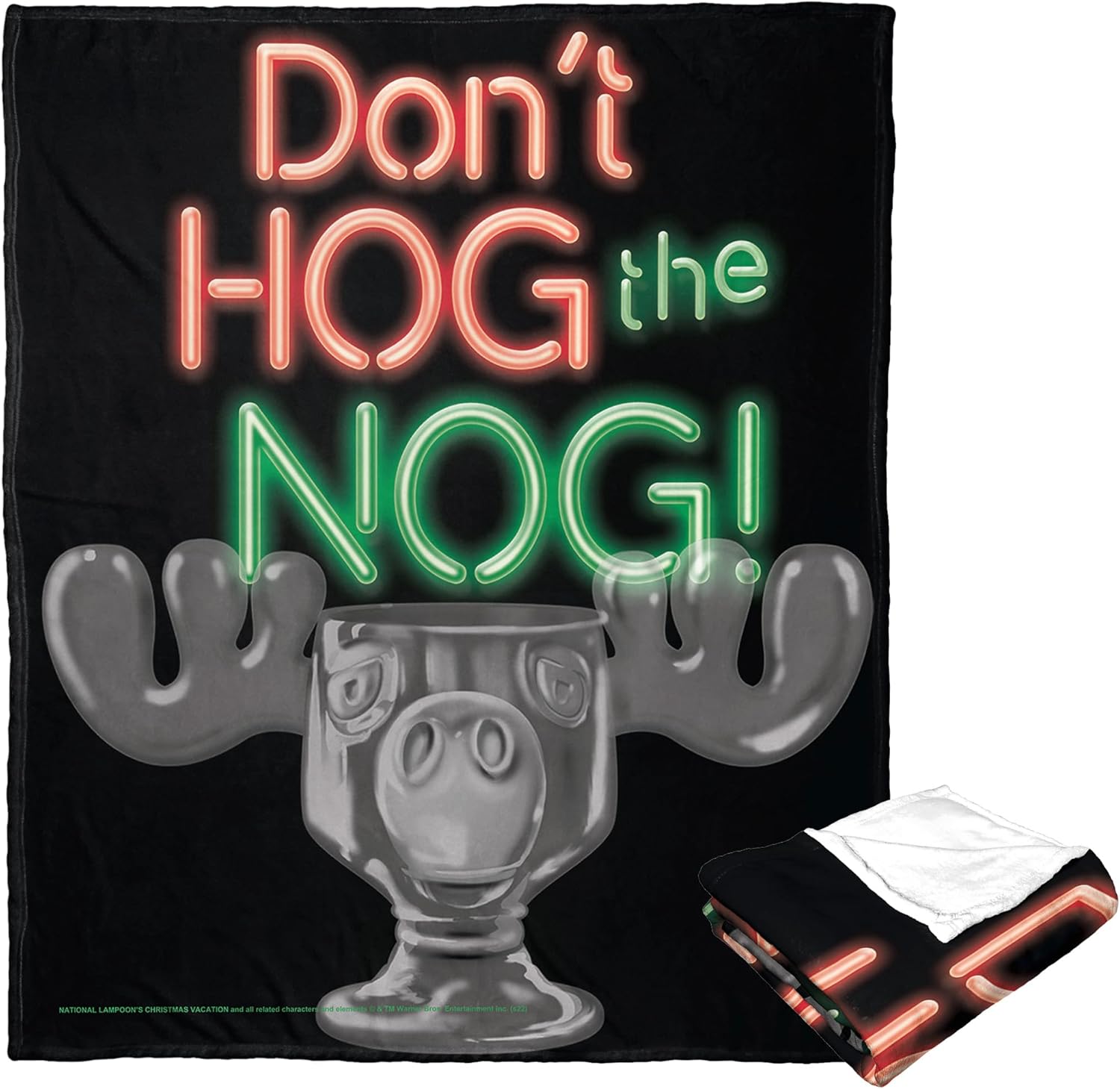 Northwest National Lampoons Christmas Vacation Silk Touch Throw Blanket, 50" x 60", Don't Hog The Nog