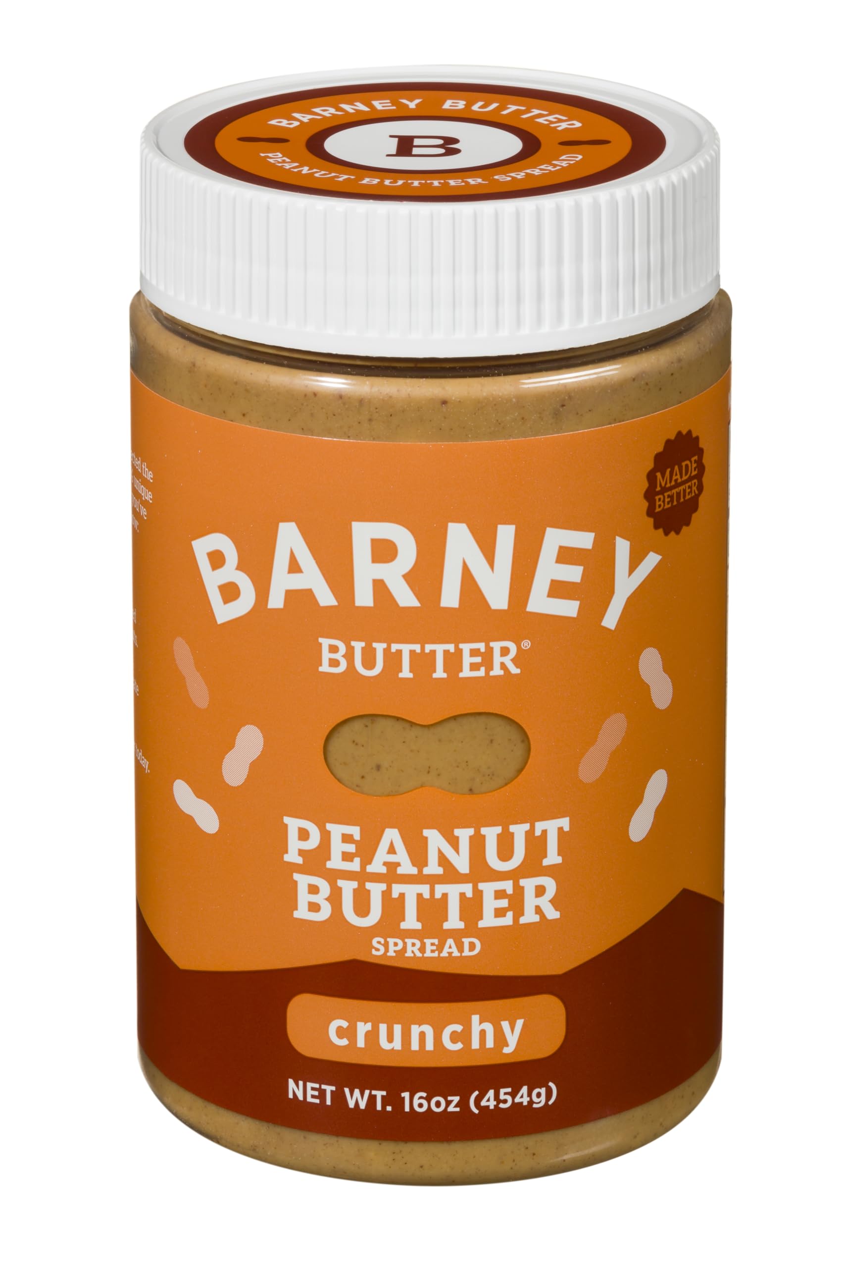 Barney ButterPeanut Butter, Crunchy, 16 Ounce Jar, Natural, No Stir, Non-GMO, Gluten Free, Keto, Vegan