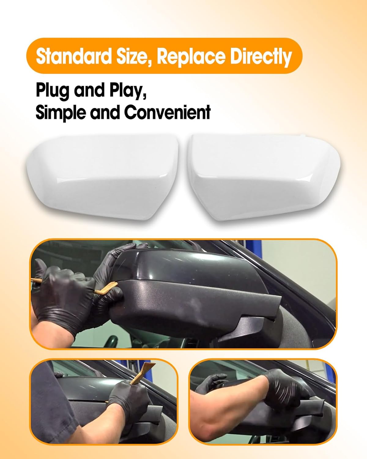 1 Pair Side Mirror Cover Replace 23191151 23191153 Fit for Chevy Colorado GMC Canyon 2015-2022, Rearview Mirror Caps for Right and Left, White