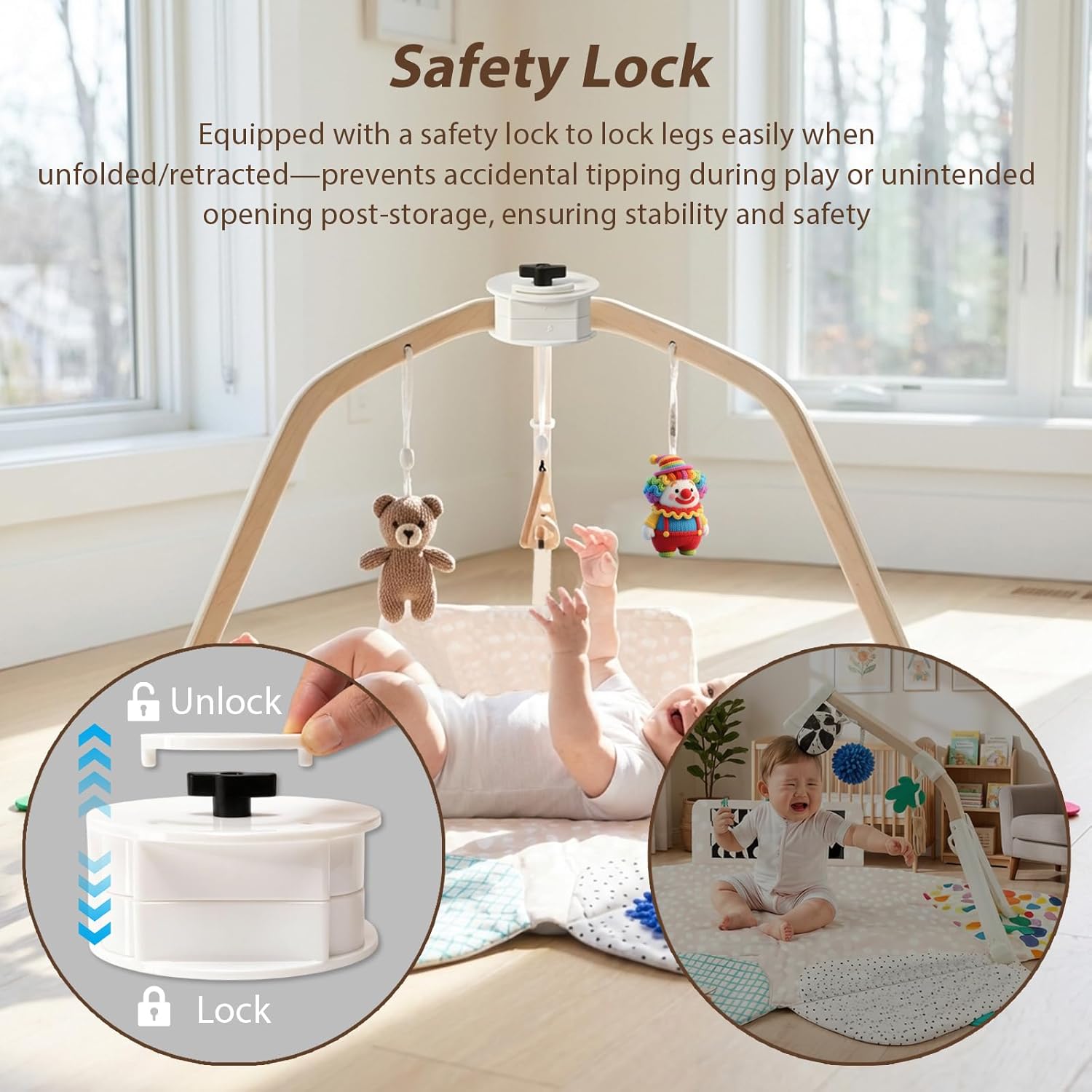 Upgrade Folding Connectors Compatible with Lovevery Play Gym, Secure Locking Mechanism, with Storage Pouch, Easy to Store & Save Space (Old - Before February 2024)