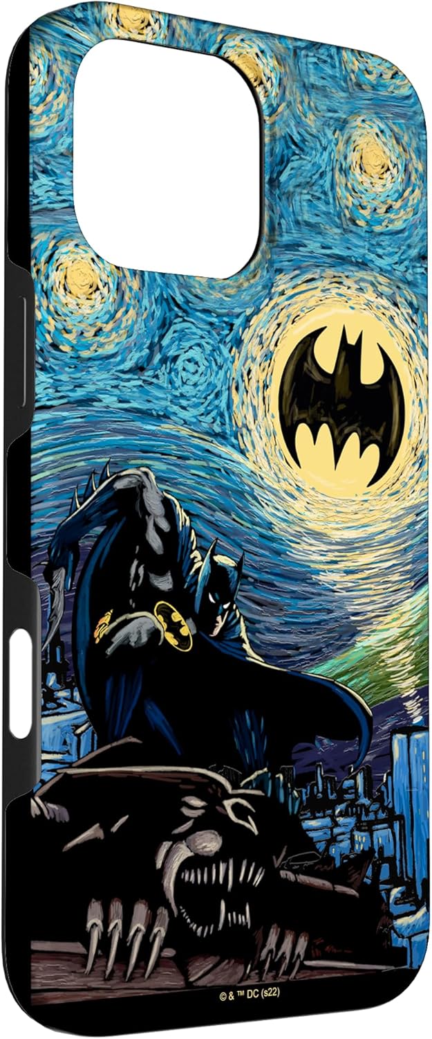 DC Comics Batman Starry Night Style Painting Case for iPhone 16 Pro Max