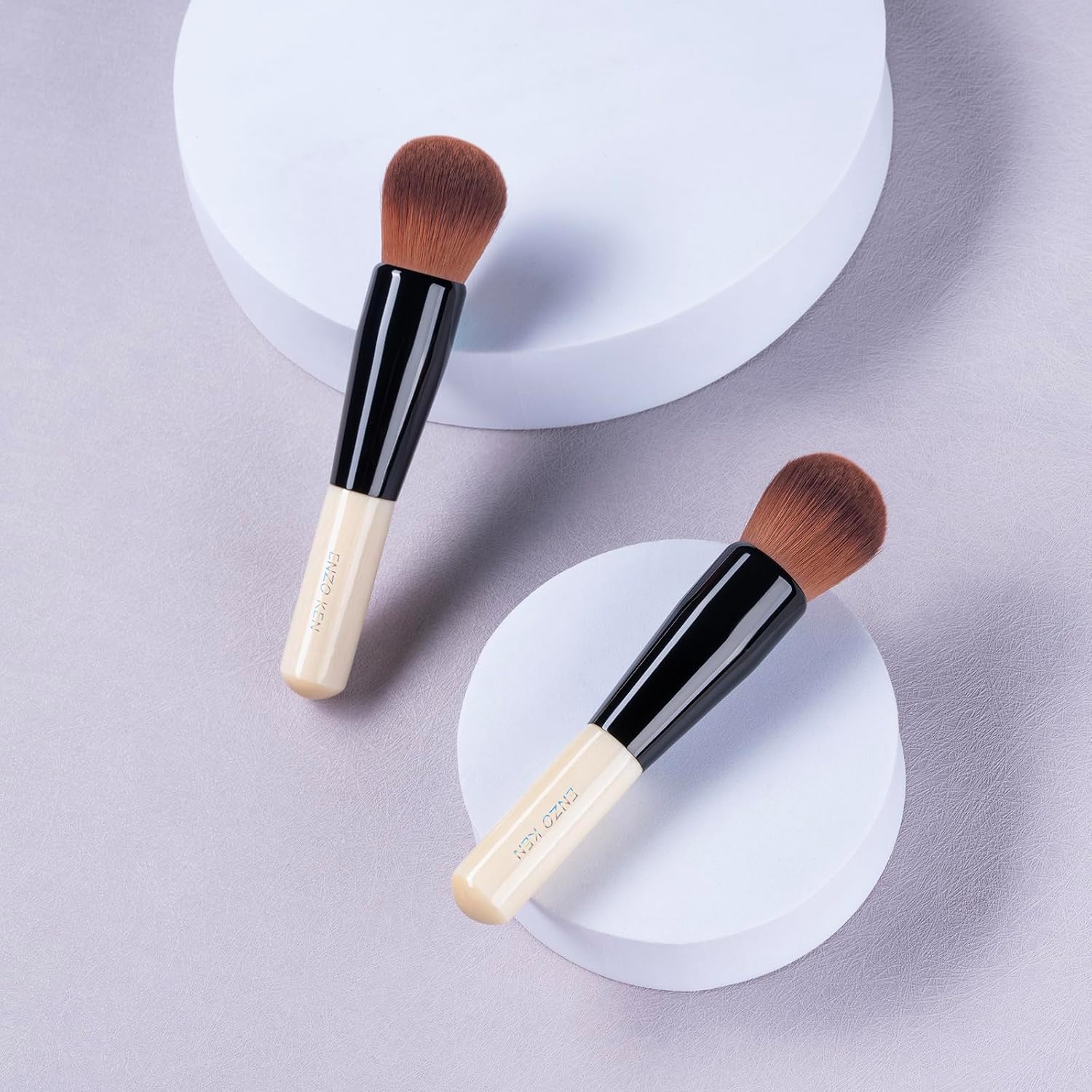 ENZO KEN Kabuki Powder Foundation Brush, Powder Contour and Bronzer Brush, Portable Travel Kabuki Foundation Brush, Makeup Brush for Liquid Blush, Cream Foundation Blending. (K800)
