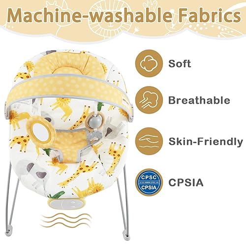 Miniatura 4 de Gorila para bebé, asiento inflable para bebés con música y vibraciones, balancín para recién nacidos en interiores y exteriores, 0-6 meses, hasta 20