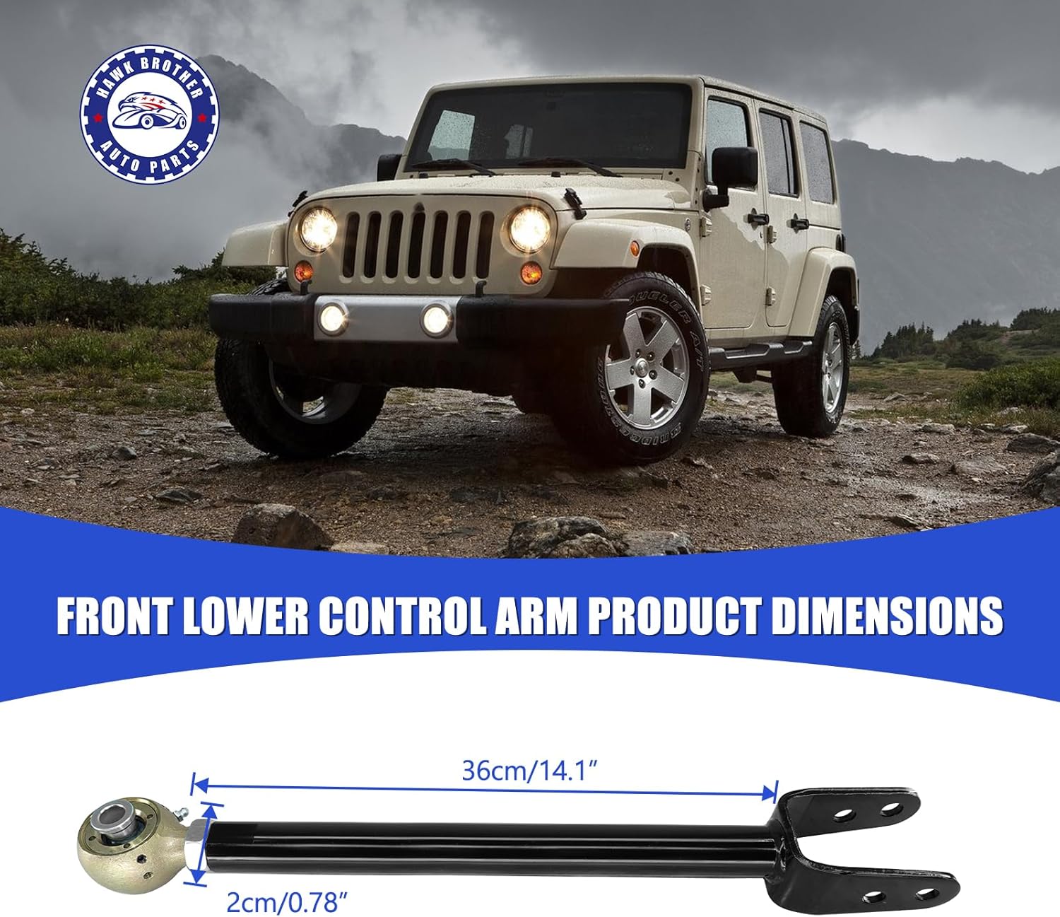 Front Adjustable Lower Upper Control Arms w/Ball Joint Replacement for 2007-2018 Jeep Wrangler JK 4WD Unlimited JK 4WD/2WD