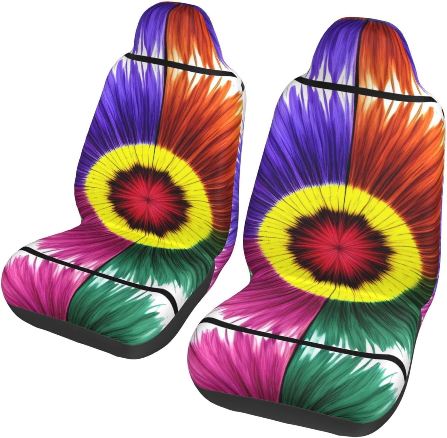 Universal Colorful Flowers Printed car seat Covers are Suitable for Most Seats in Trucks, Vans, and Other Similar Vehicles.