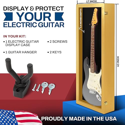 Miniatura 157 de PENNZONI Vitrina para guitarra eléctrica, estuche acrílico para guitarra eléctrica, soporte de pared, estuche de pared para guitarra hecha de marco
