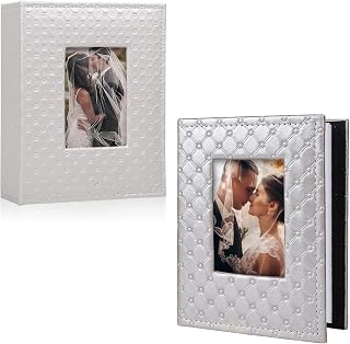 RECUTMS Photo Album 4x6 200 Photos and 100 Pocket Photo Albums Leather Cover for Family Baby wedding Photo Albums