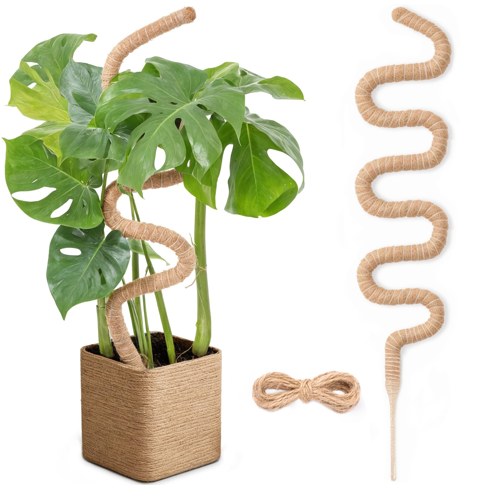 63 Inch / 160CM Bendable Moss Pole for Plants Garden Sage Monstera Cheese Plants Moss Pole kit