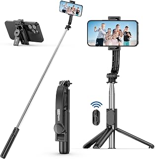 SelfieShow Extendable Selfie Stick Tripod with Wireless Remote - Portable Lightweight for iPhone 15/14 Samsung Galaxy & More