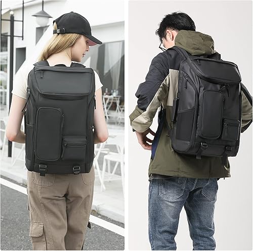 Miniatura 6 de Mochila de viaje para computadora portátil para hombres y mujeres, impermeable, bolsa de trabajo de negocios, computadora casual, Negro -, Viajes