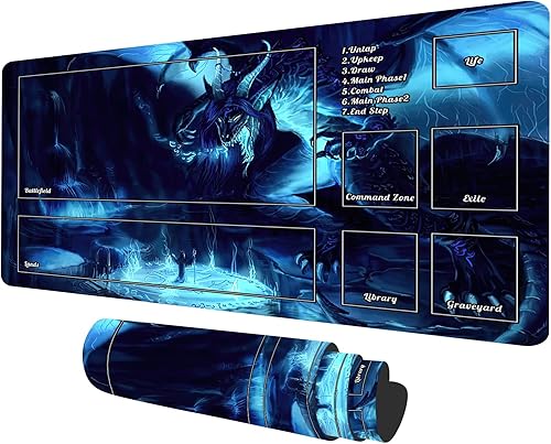 Miniatura 7 de MTG - Tapete de juego con zonas TCG, tapete de juego de mesa de dragón para juego de cartas TCG, alfombrilla de mousepad MatsDeck, tapete de