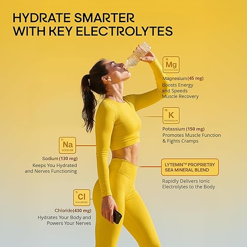 Miniatura 2 de LytePow - Polvo de electrolitos con minerales marinos, suplemento de hidratación de limón y lima, sin OMG, sin calorías ni azúcar, deliciosa mezcla