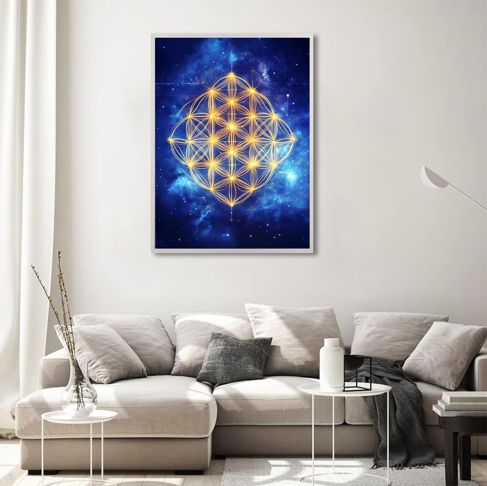 Diamond Painting Blau, Traum Diamond Painting Erwachsene 5D Runder Full Drill Diamond-painting, Kreuzstich Bastelset Kreativ Set für Erwachsene, Crystal Art Home Wand Dekor, Geschenke 60x80cm,Model745