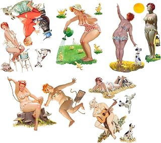 Wall Stickers * Hilda Plus Size Chubby Pinup Girl* Removable Real Size Vinyl Colorful Wall Decals