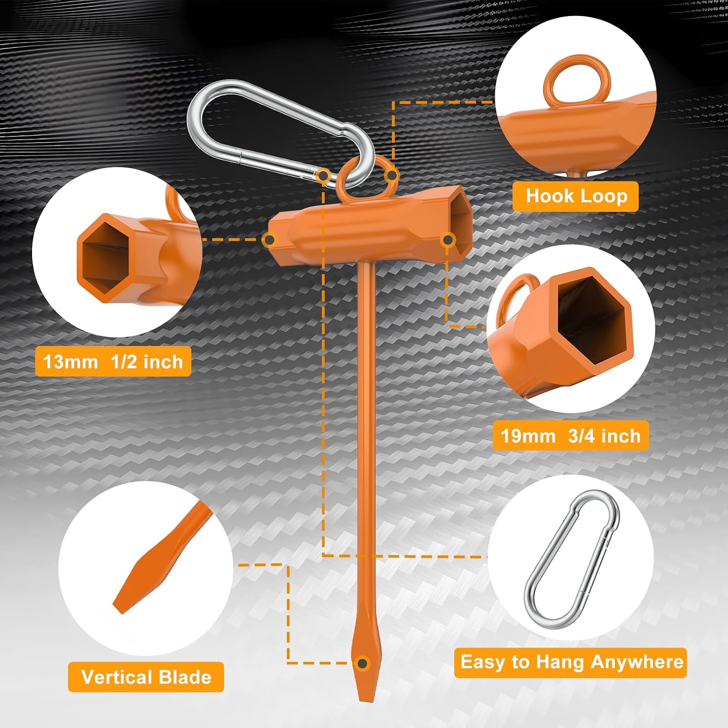 FLEXI RODS Chainsaw Wrench, 2 Pack Chainsaw Scrench 13 by 19 mm with Hook, Chainsaw Tool Replacement Combination Screwdriver and Wrench T Wrench Spanner Tool, Orange