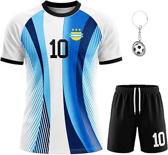 Boys Soccer Jerseys Training Uniforms Set (Jersey, Shorts, Socks) for Ages 4-14