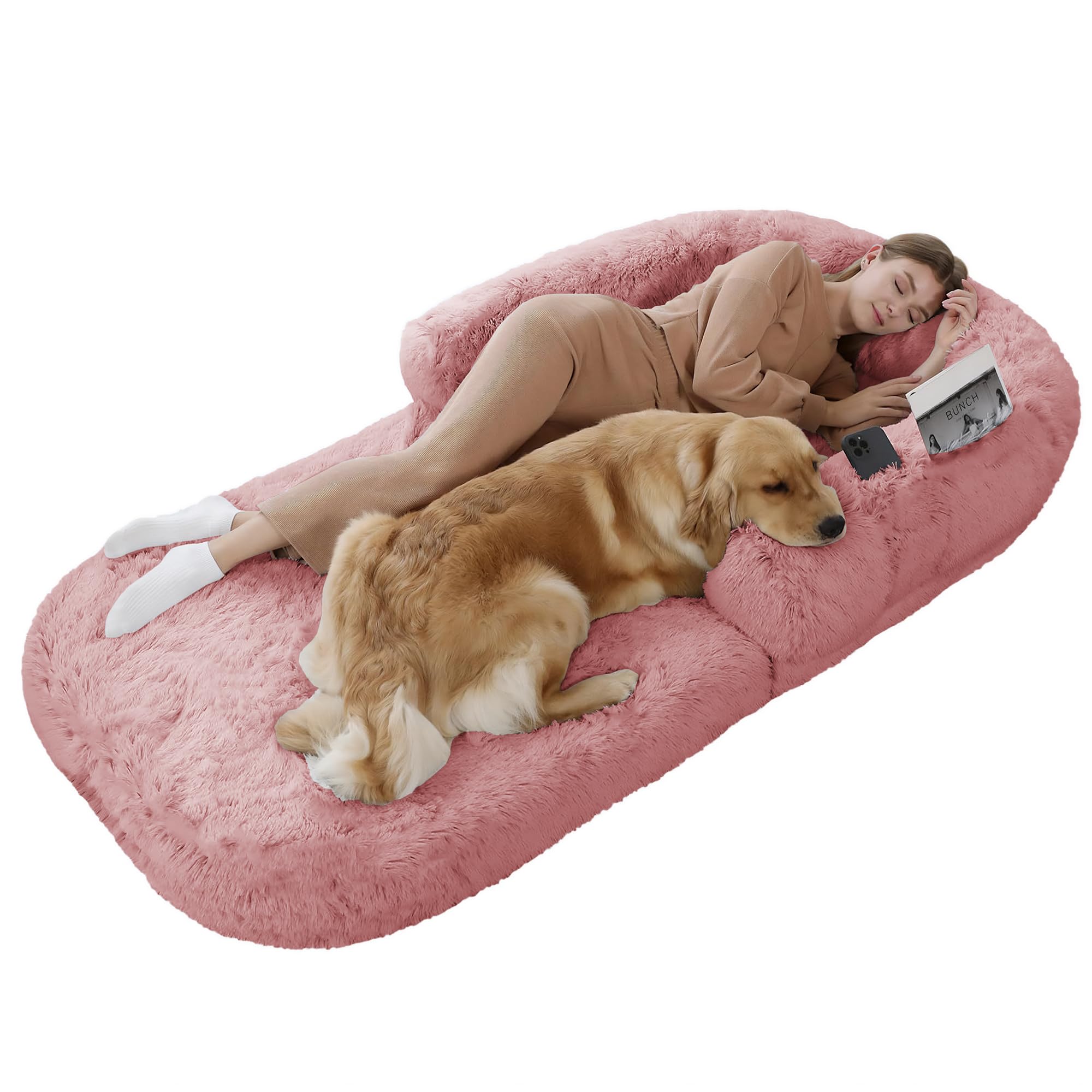 Amazon | 【洗えるなめらか生地の犬用2WAYソファーベッド】 愛犬と一緒