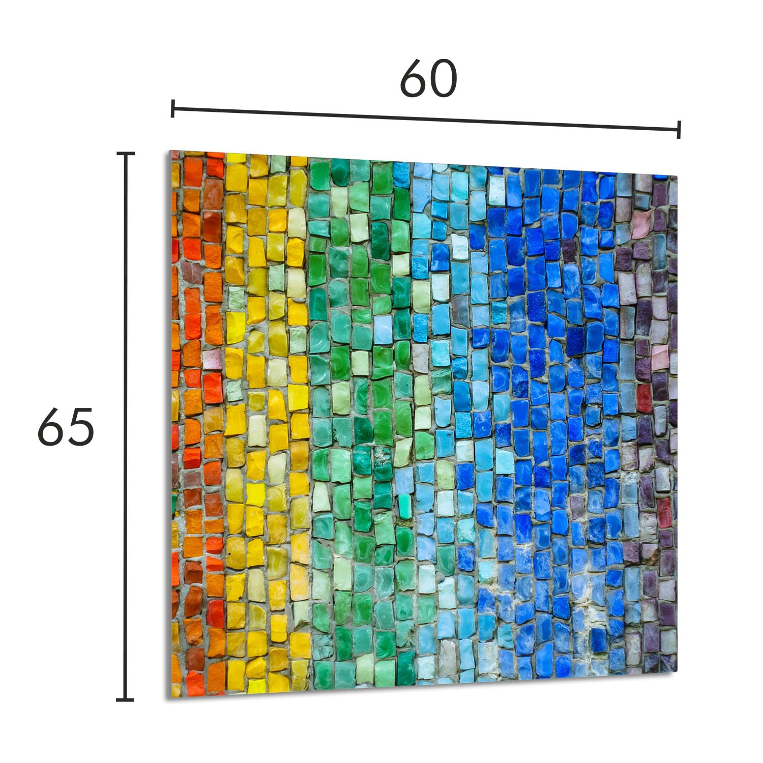 Szklany panel ochronny do kuchni Lacobel, szklana płyta ochronna na kuchenkę, 60x65 cm, szklana deska do krojenia, ochrona przed rozpryskiwaniem, uniwersalna, KOLOROWA
