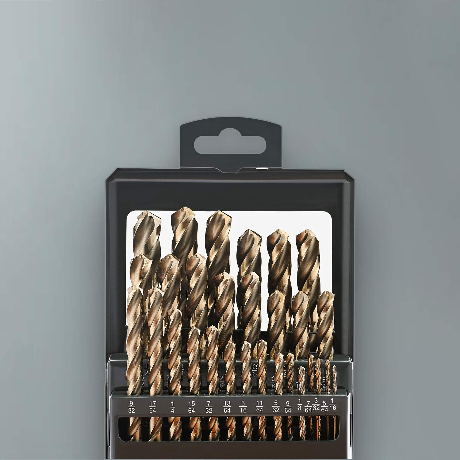 Lichamp 29-Piece HSS Cobalt Drill Bit Set (1/16" to 1/2") – M35 High-Speed Steel, 3-Flute Design for Drilling Hard Metals & Cast Iron – Includes Metal Case