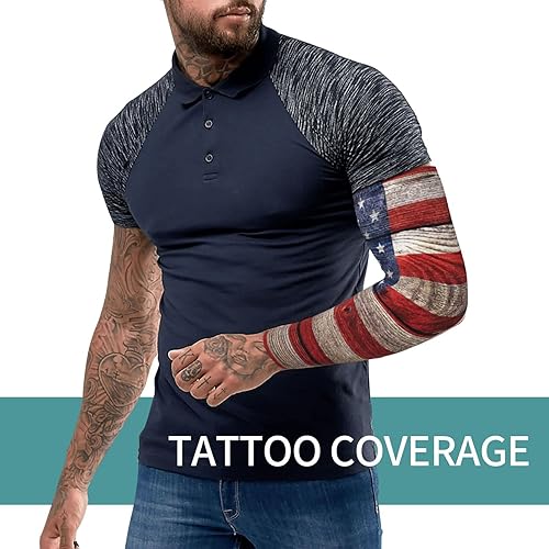 Miniatura 5 de Mangas de brazo para hombres y mujeres con bandera de madera americana, protección solar UV, mangas deportivas para deportes al aire libre, correr,