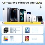 Stylus Pen for iPad 2025-2018 Faster Charge Apple Pencil with Palm Rejection Tilt Sensitivity 2B Pencils Appearance Magnetic Pen for Mini 5/6, iPad 6/7/8/9/10/A16, Air 3/4/5/6/7, IPad Pro11/12.9"/13"