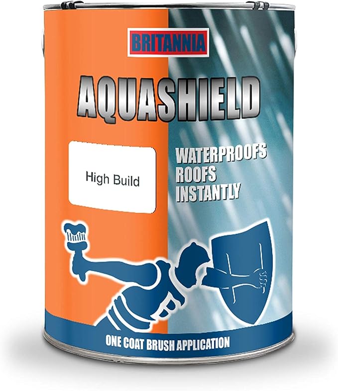 Aquashield Black Acrylic Instant Waterproof Roof Repair Coating Sealant 10KG (2X5KG), One Coat