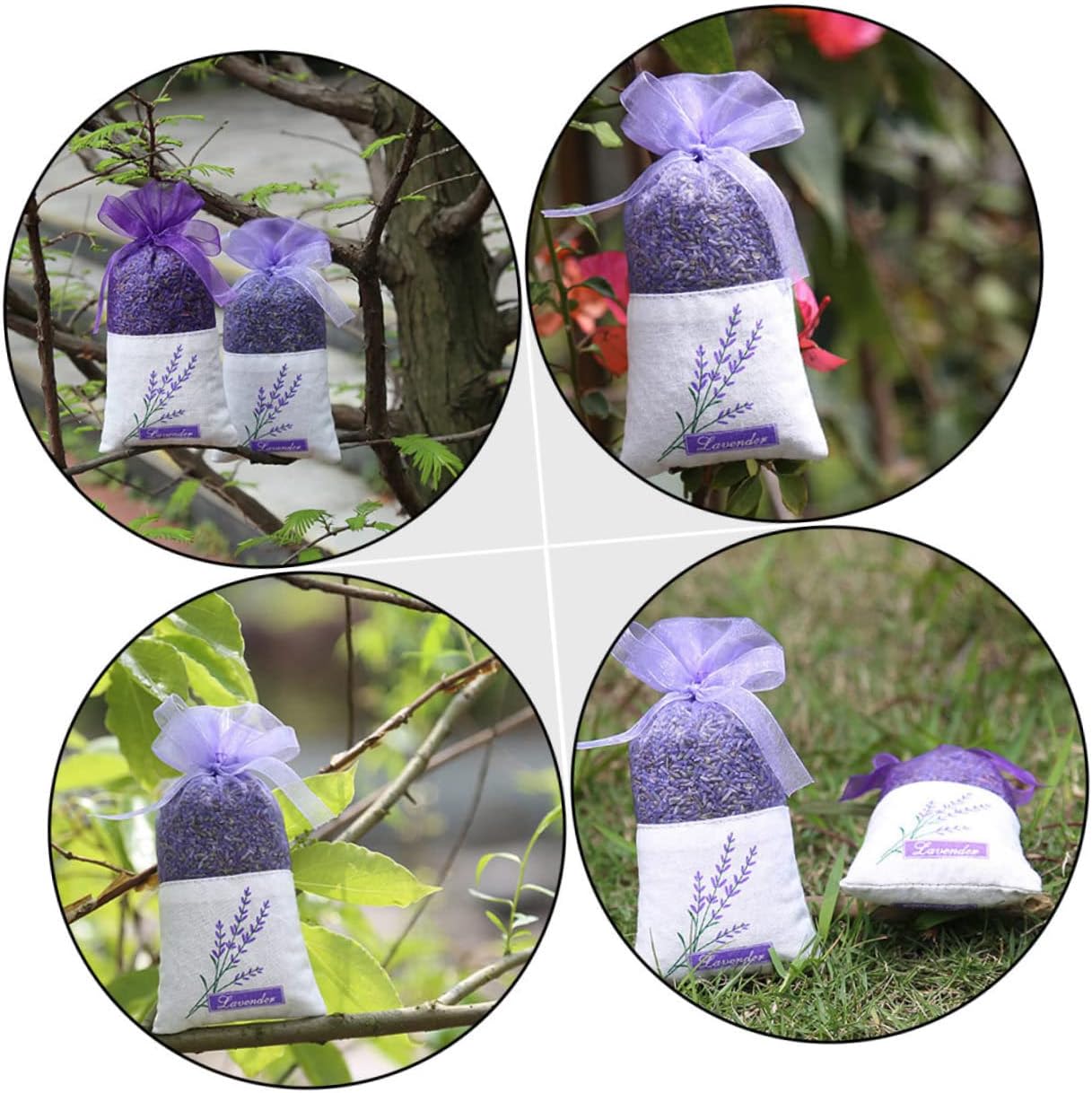22pcs Lavender Scented Sachets Elegant Organza Bags for Closets and Wardrobes Freshen Your Home Natural Fragrance for and Relaxation