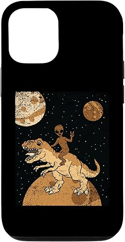 Funda para iPhone 14 Pro Alien Riding Dinosaur Black History Month Funny BLM T-Rex