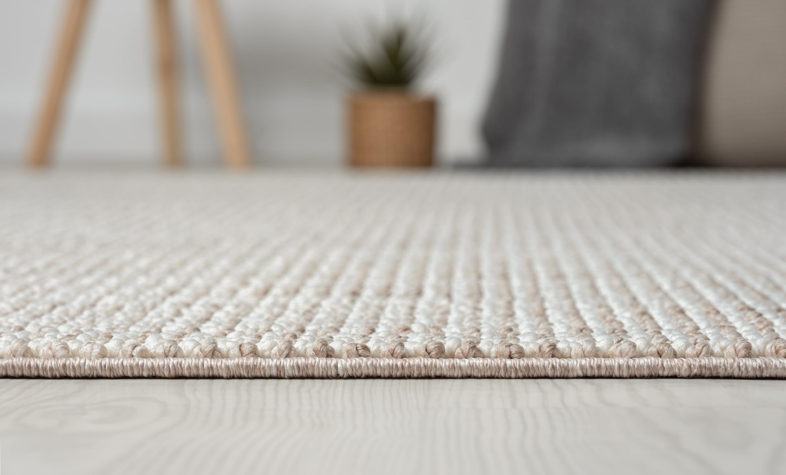 MY-RUG Teppich Wohnzimmer 200x290 cm - Sisal-Look Beige Boho Schlafzimmer