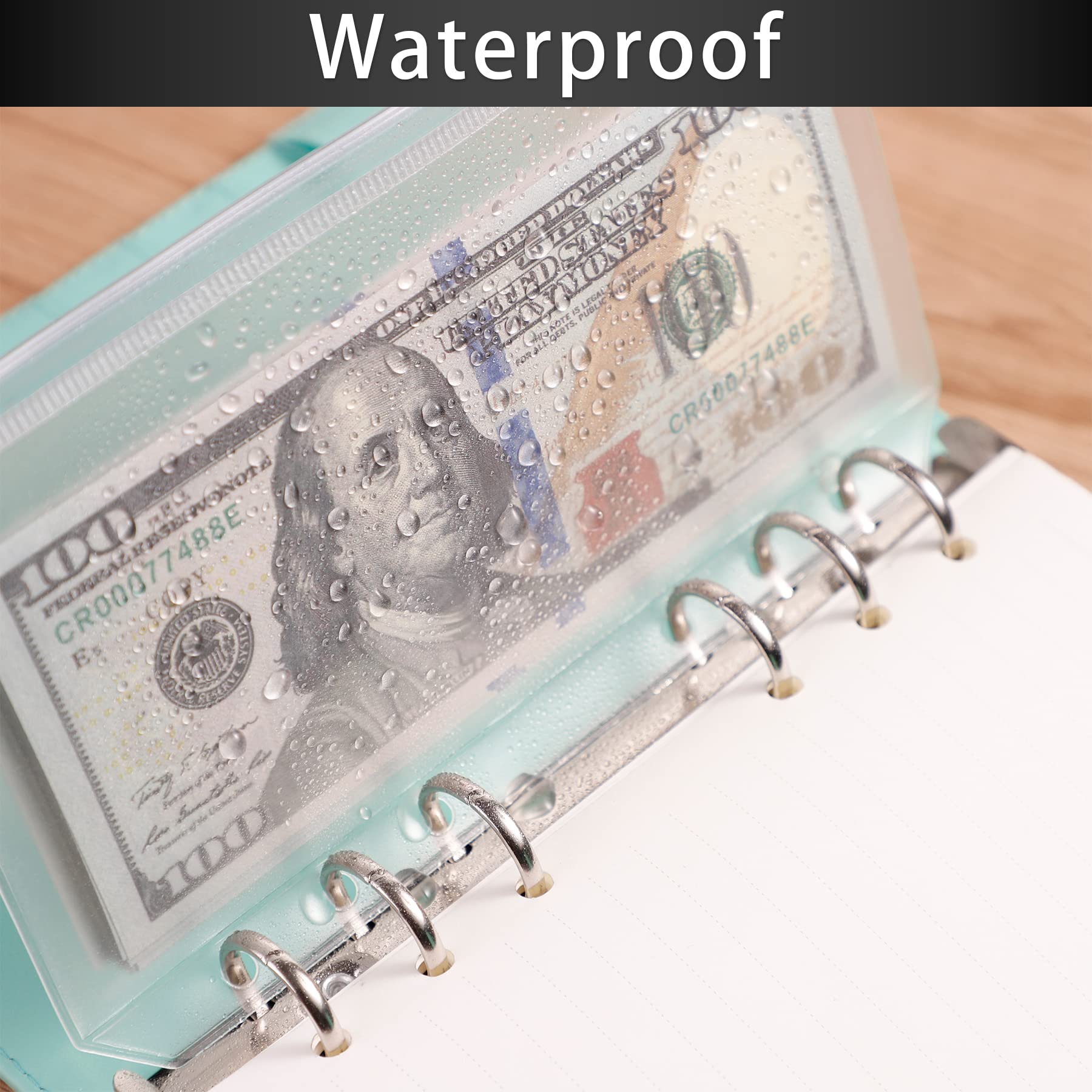 12 Mini Binder Pockets - Clear PVC Organization Pouches For Photos, Cards, Cash & Documents