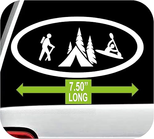 Miniatura 2 de Senderismo Camping Kayak Pegatina Ovalada para Ventana de Coche 7.50 Pulgadas BG 137A