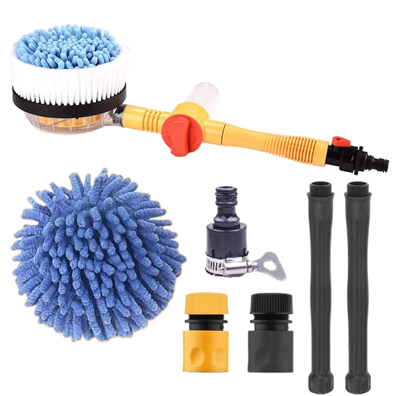 Spazzola Da Lavaggio Auto Con Manico Lungo Mop Per Detailing E Cura Vettura | Accessorio per Pulizia e Cura Veicoli per Interni Esterni Finestrini Cerchioni di Auto Suv Furgoni Roulotte