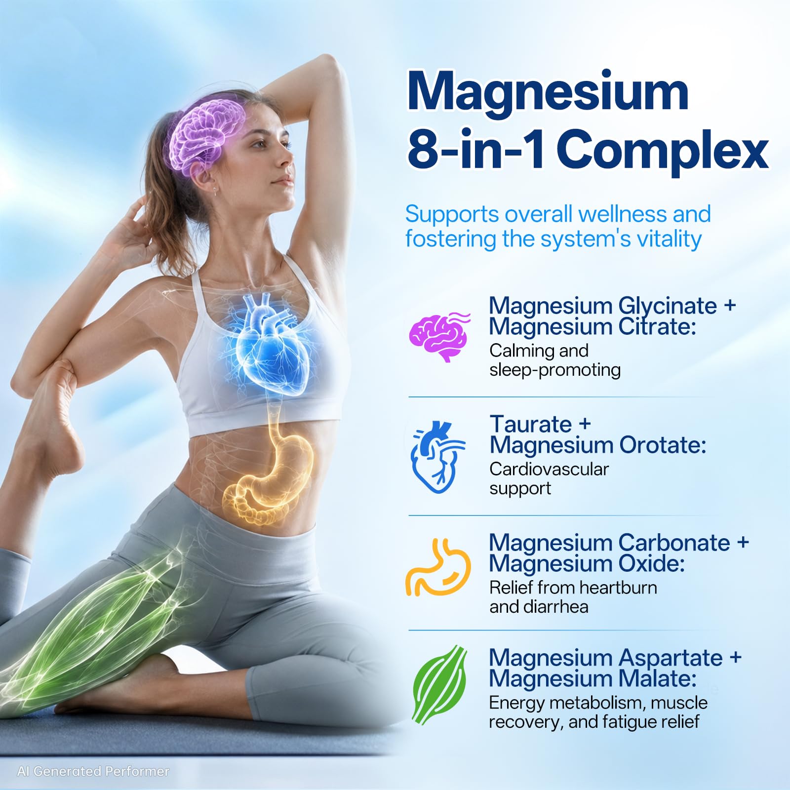 Magnesium Complex 1000mg for Women and Men Magnesium Glycinate, Citrate GMP — Amazon image 7