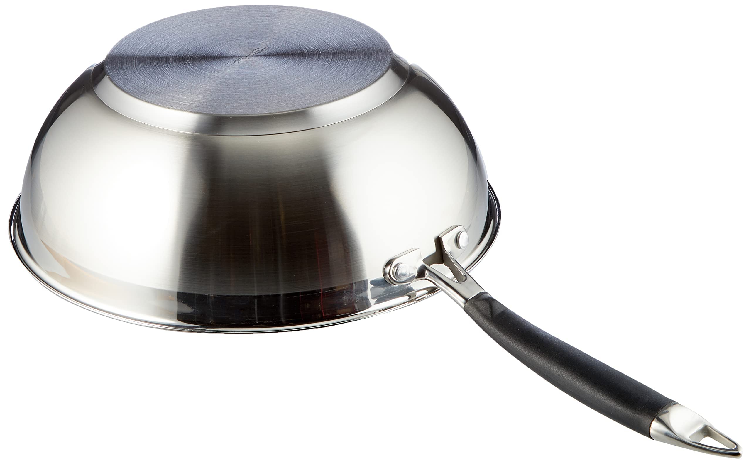 Amazon Basics Padella da wok in acciaio INOX, 28 cm, Nero