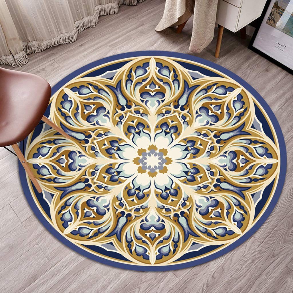 Tapis de salon géométrique Wen, l'élégance d'une forme ronde moderne de 120cm