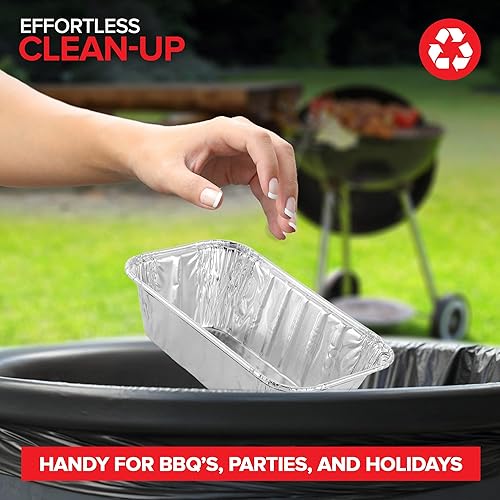 Miniatura 6 de Stock Your Home Mini moldes para pan de papel de aluminio de 1 libra (paquete de 30 unidades) desechables para pan, forros para hornear de 1 libra,