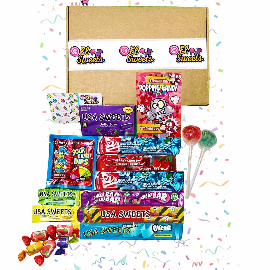 American & International Candy Gift Box – Mixed Chewy, Sour & Fizzy Treats – Perfect Snack Hamper Gift