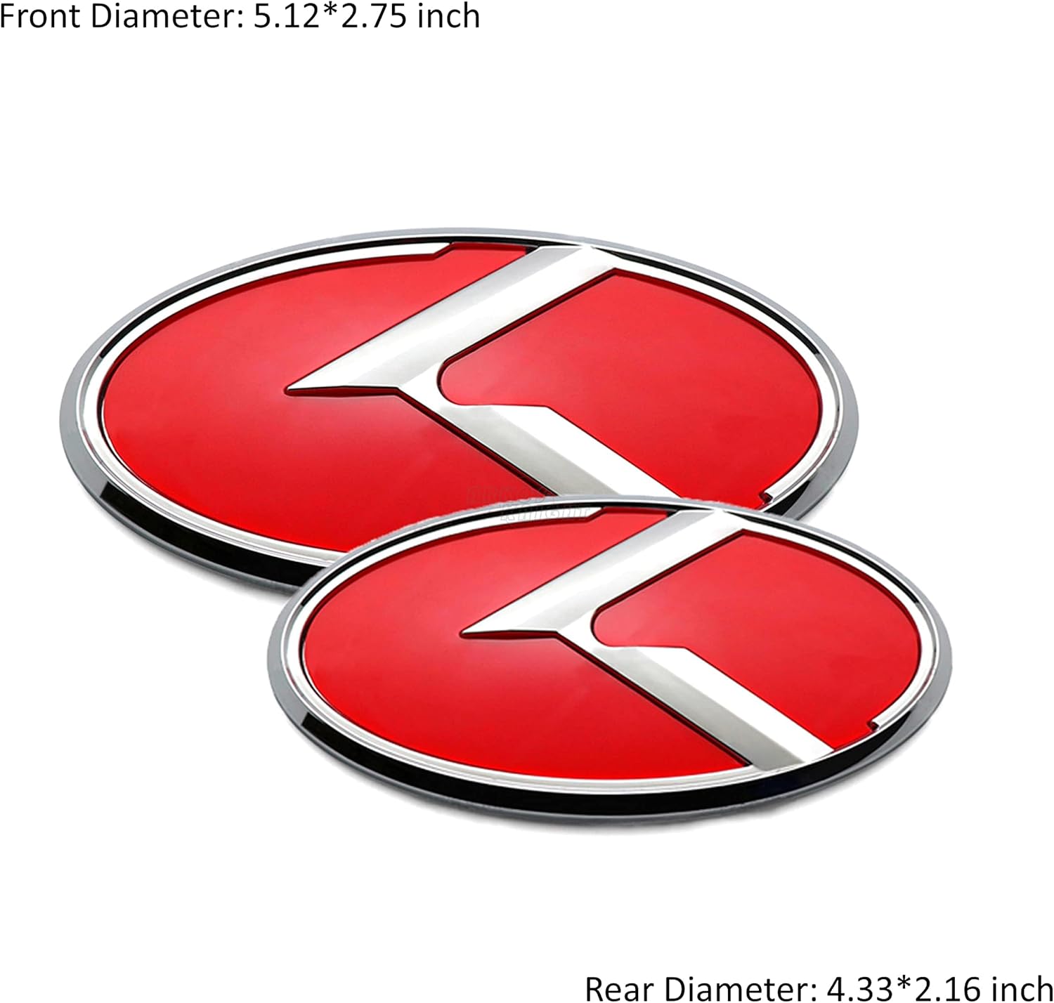 7PCS Vintage K Emblem Compatible with Front Rear Badge for Auto Accessories (Red Chrome)