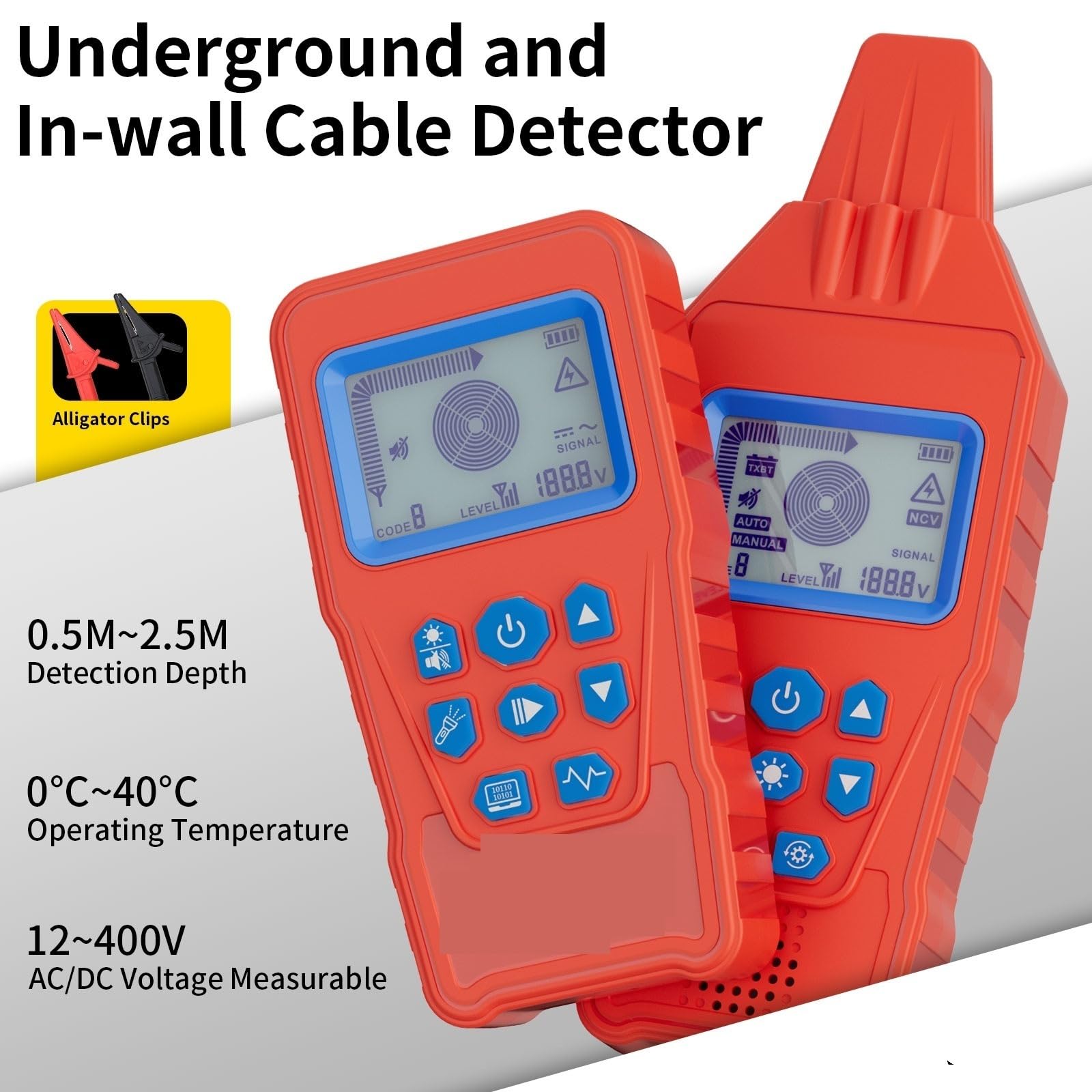 Tester for cavi sotterranei, localizzatore di anti-interferenza, ad alta e bassa tensione, rilevatore tubi(U630TX640RX-black)